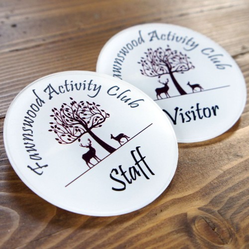 Transparent Acrylic Badge with Custom Engraving