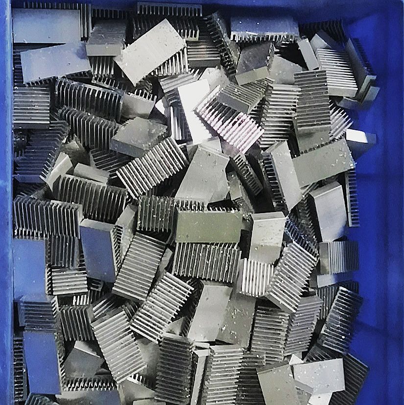 High Precision CNC Machined Aluminum Heat Sink (Black Anodized)