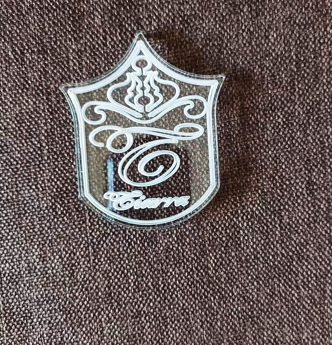 Transparent Acrylic Badge with Custom Engraving