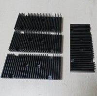 High Precision CNC Machined Aluminum Heat Sink (Black Anodized)